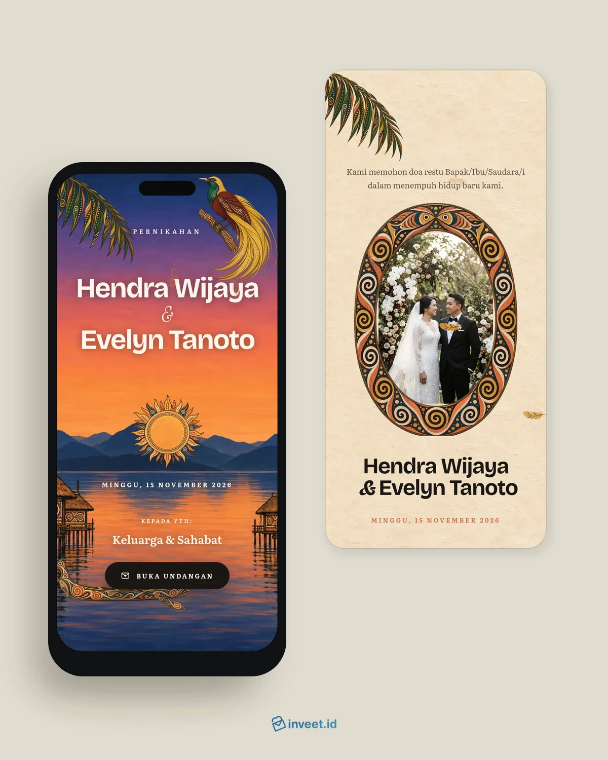 Preview tema undangan Sentani Arunika