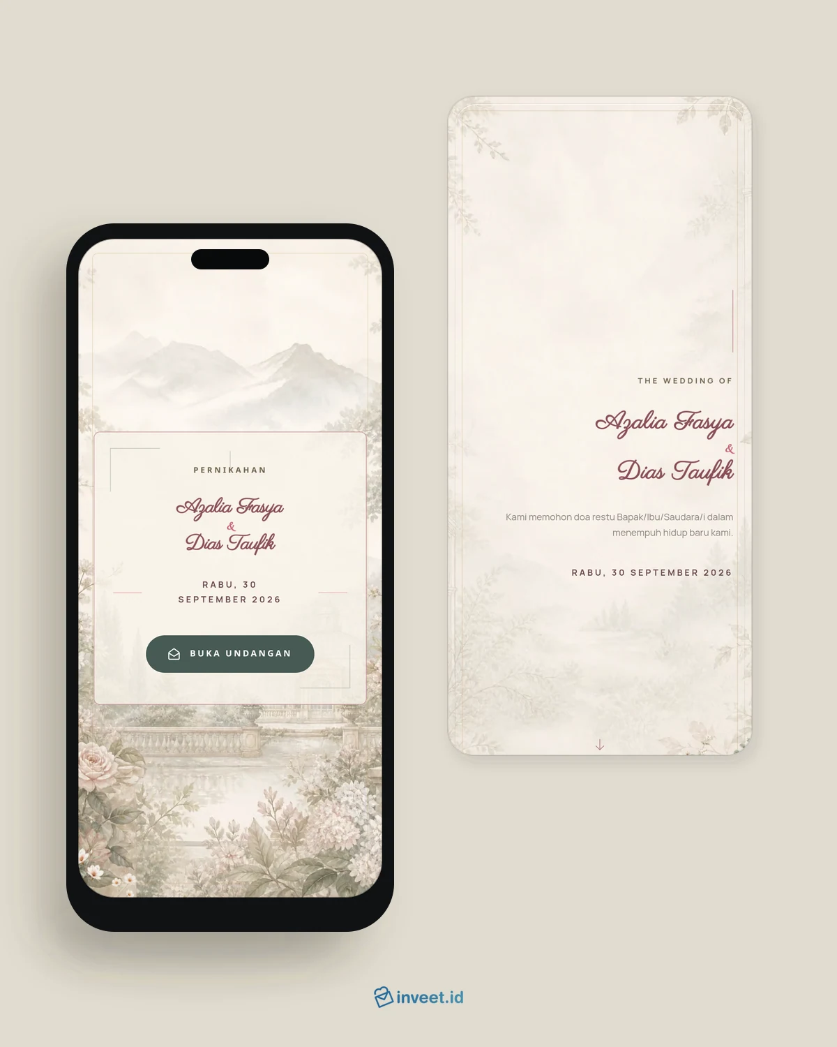 Preview tema undangan Aureline Conservatory