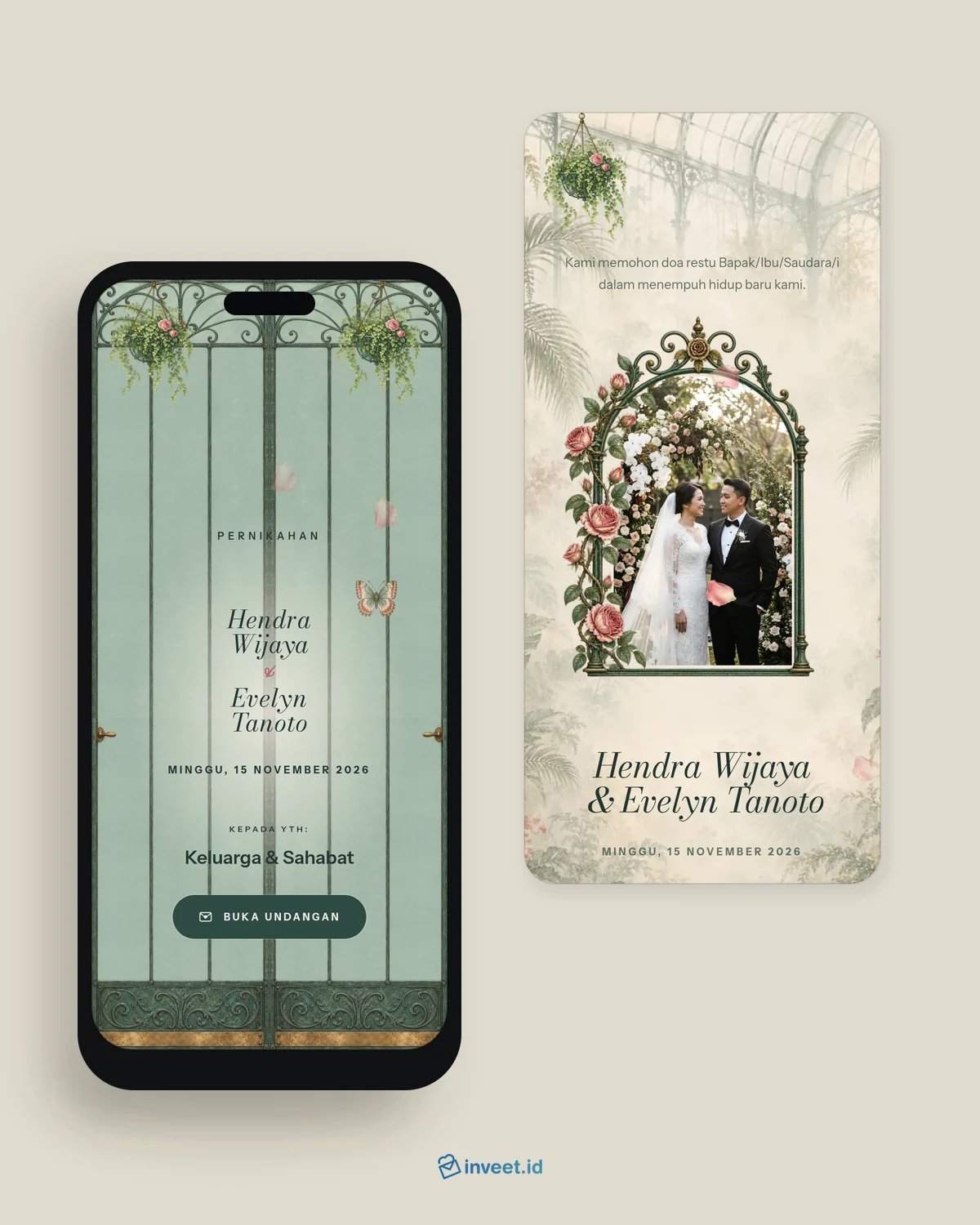 Preview tema undangan Aureline Glasshouse