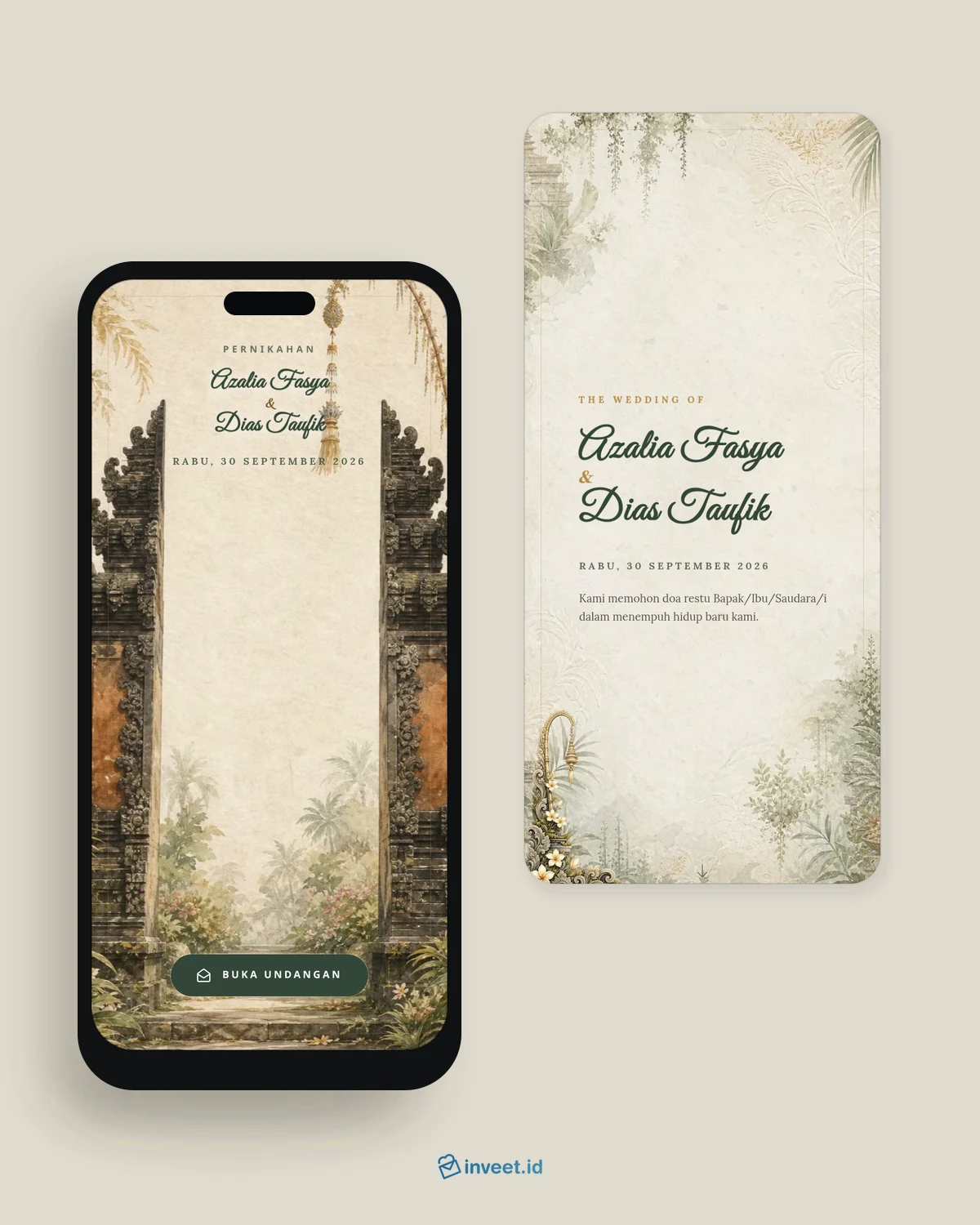 Preview tema undangan Balinese Garden
