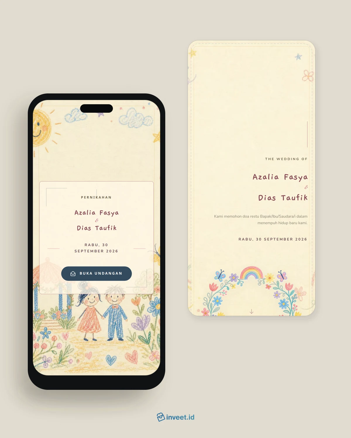 Preview tema undangan Crayon Ever After