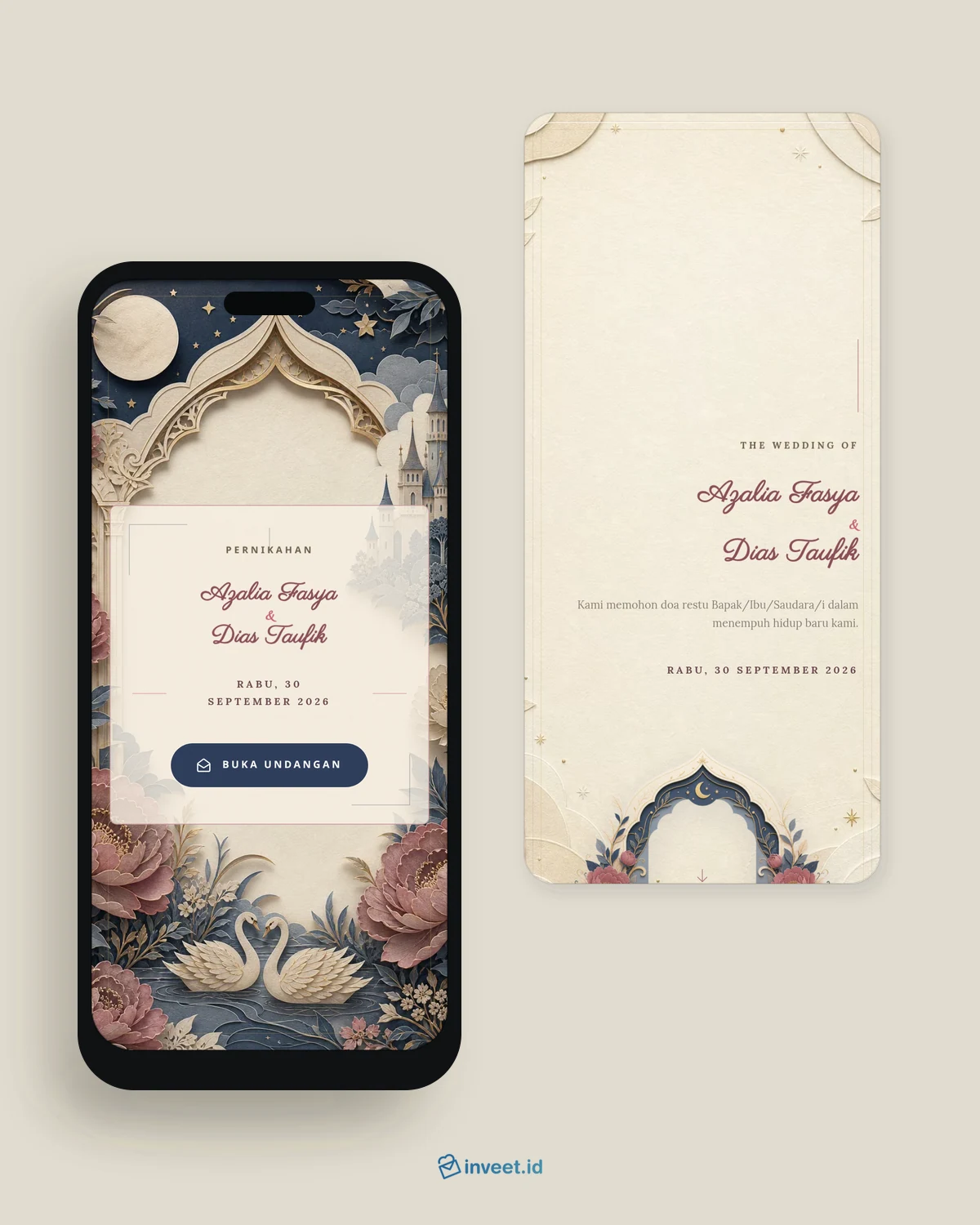 Preview tema undangan Fable de Papier