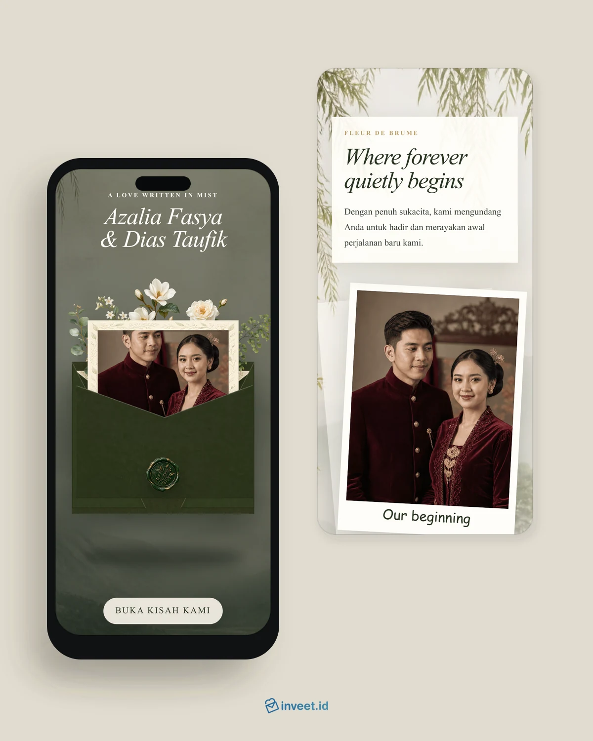 Preview tema undangan Fleur de Brume