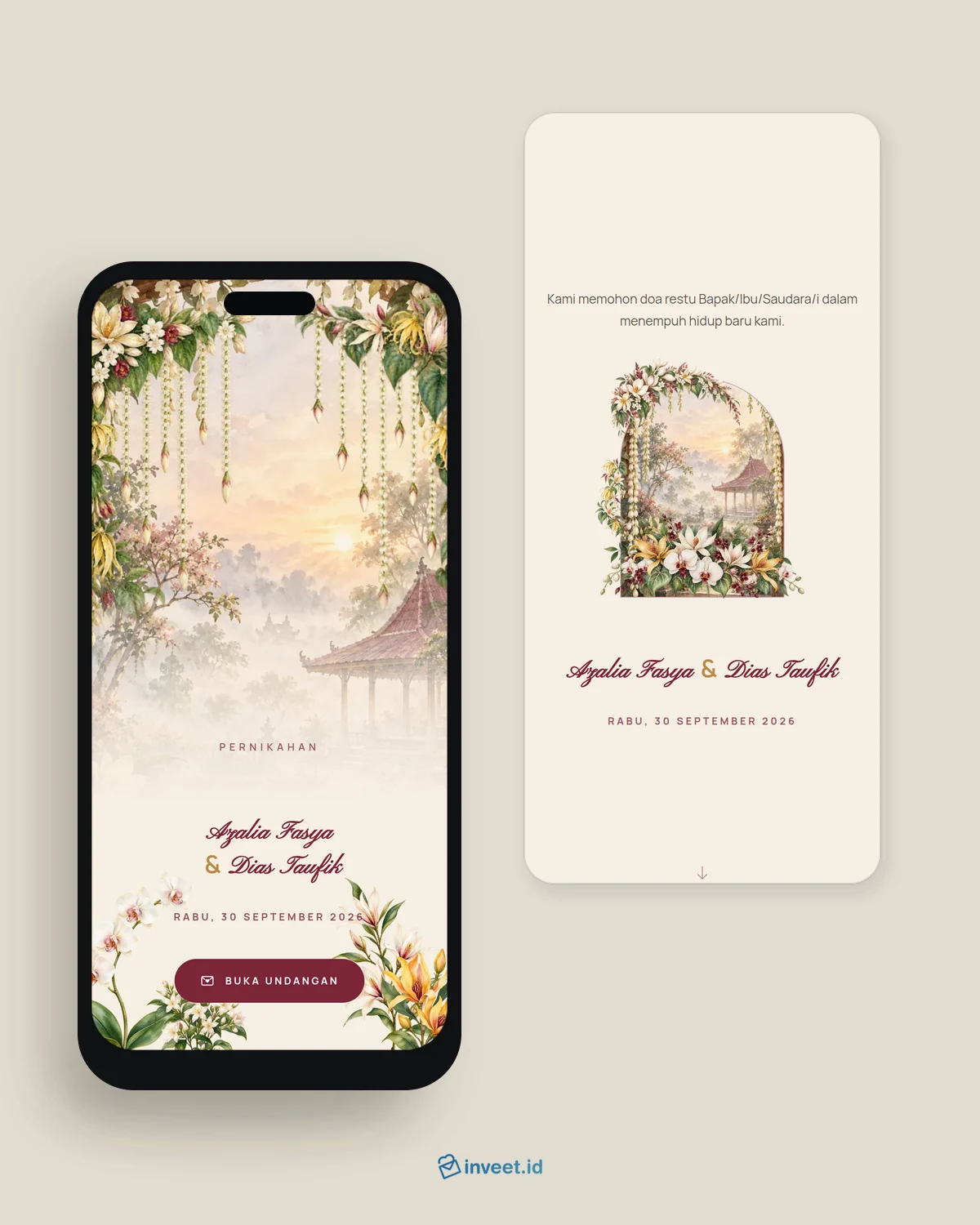 Preview tema undangan Gapura Sekar