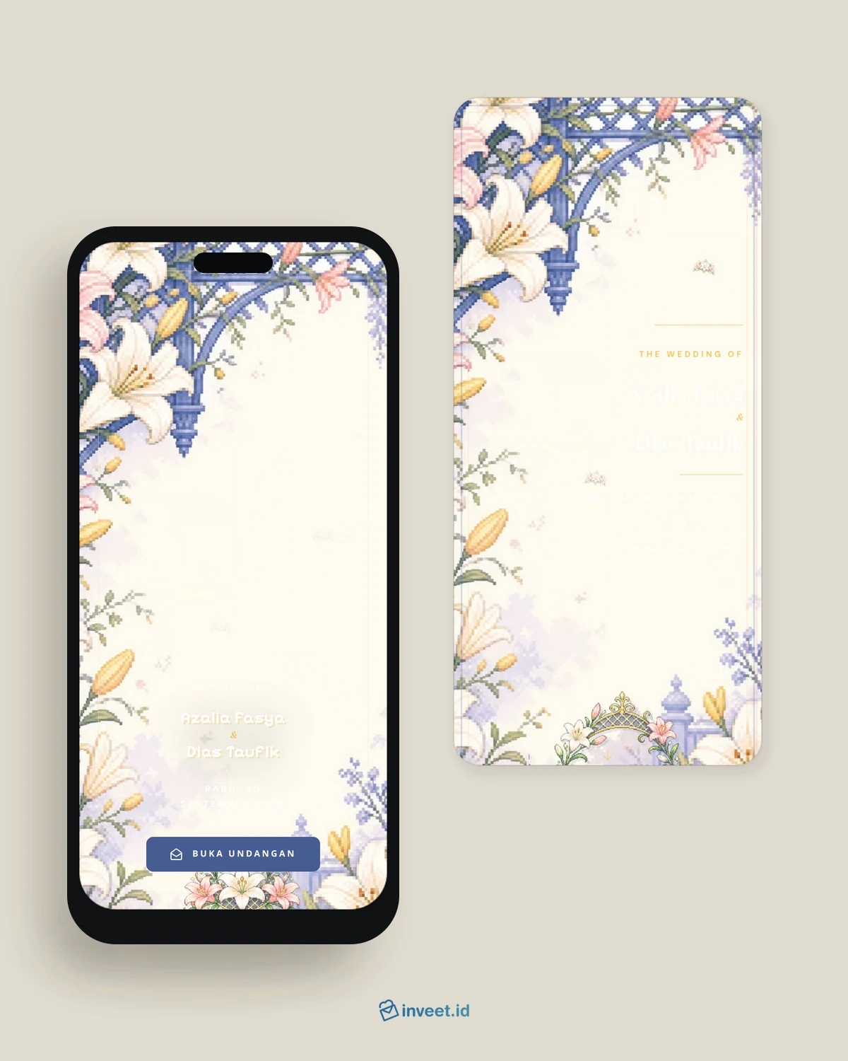 Preview tema undangan Lily Lattice