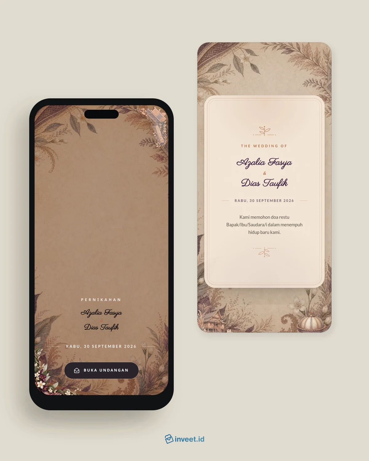 Preview tema undangan Lontara Senja