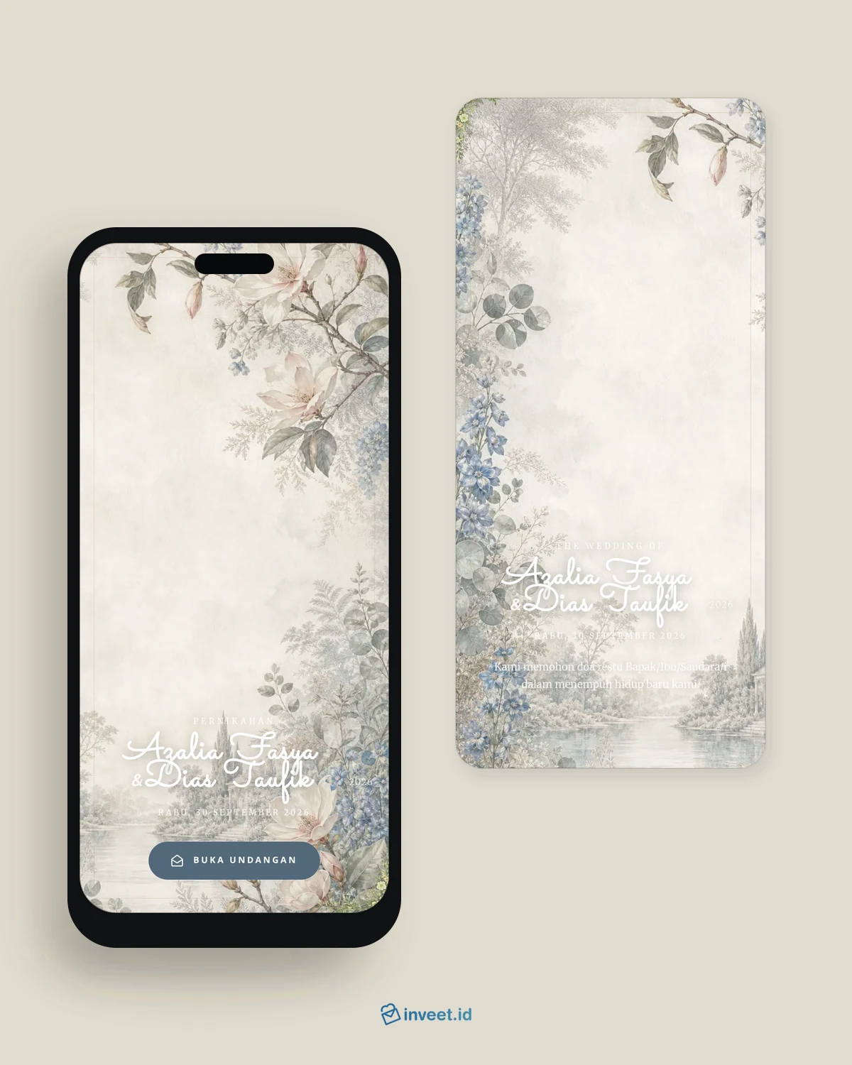 Preview tema undangan Magnolia Mist
