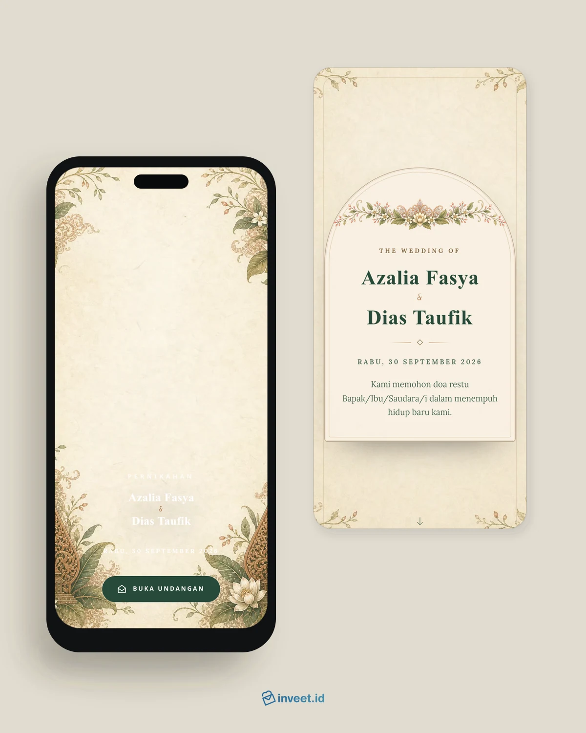 Preview tema undangan Majestic Java