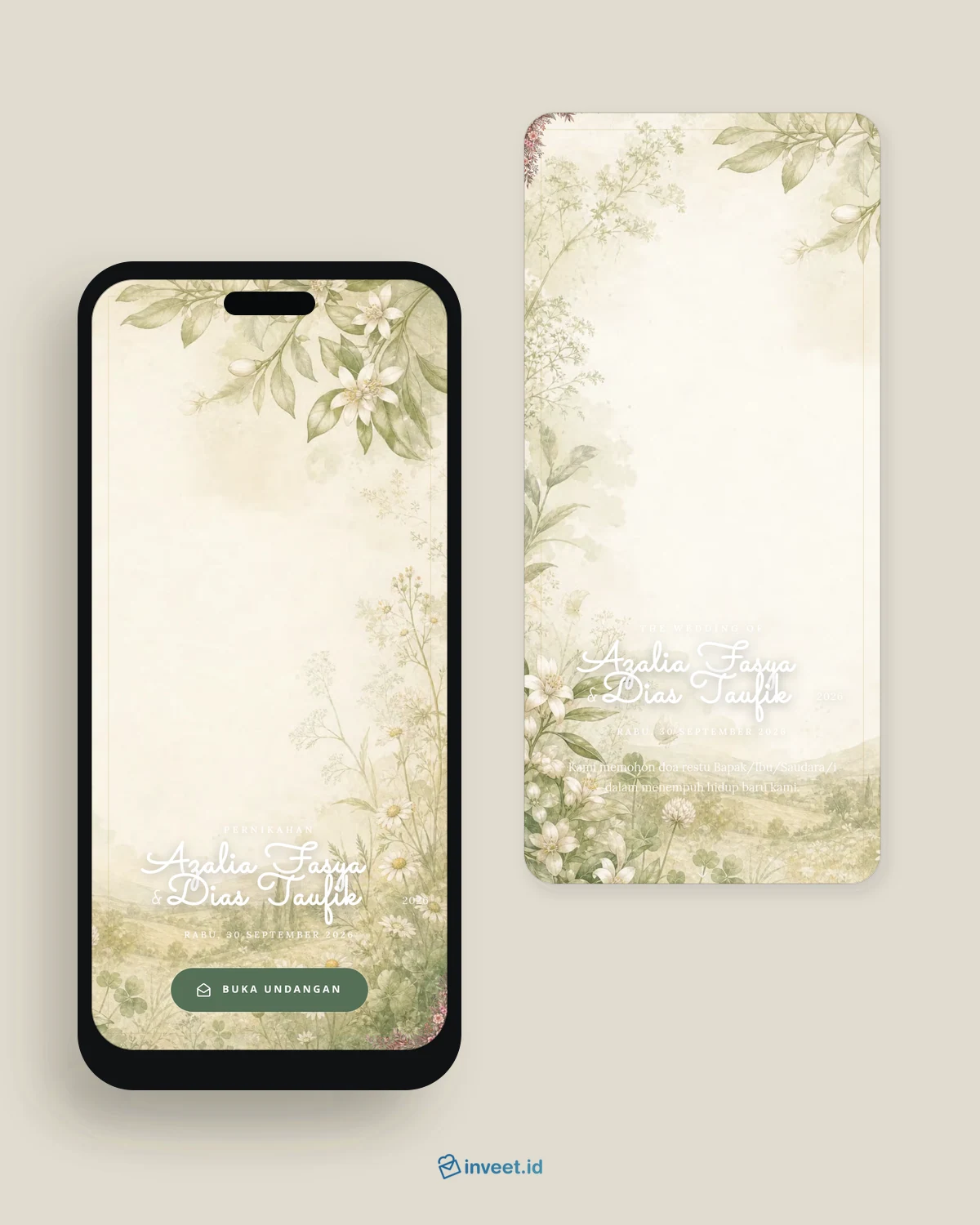Preview tema undangan Neroli Meadow