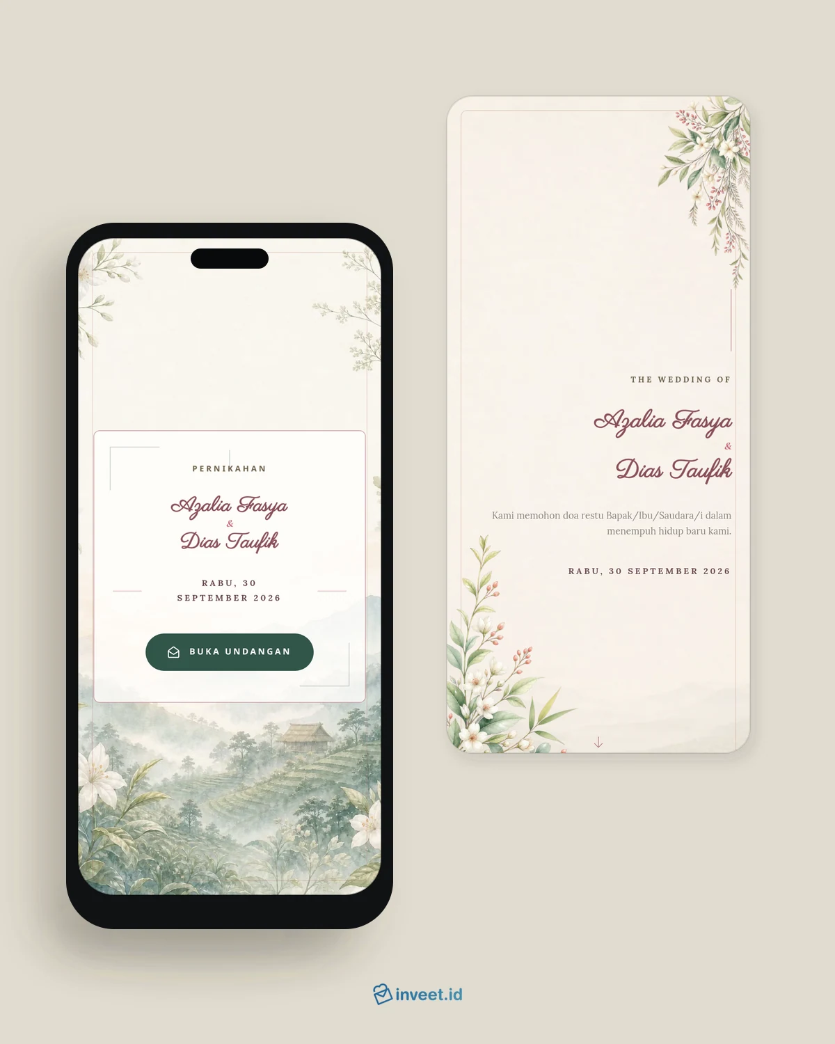 Preview tema undangan Parahyangan Romance