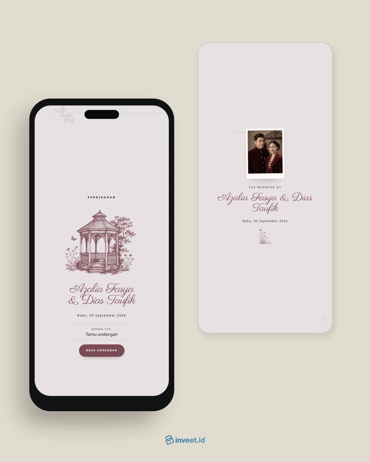 Preview tema undangan Rose Chronicle