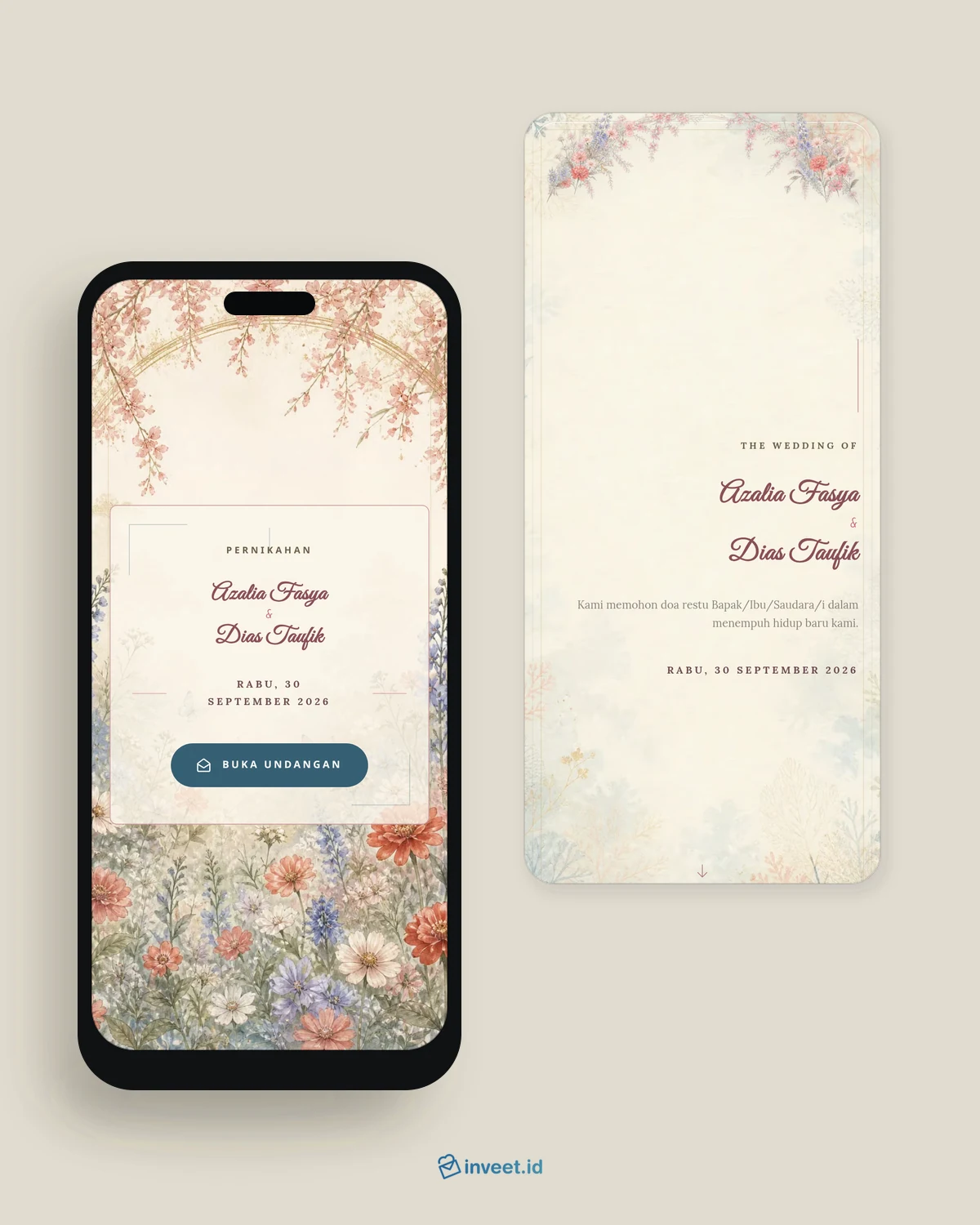 Preview tema undangan Sora Botanica