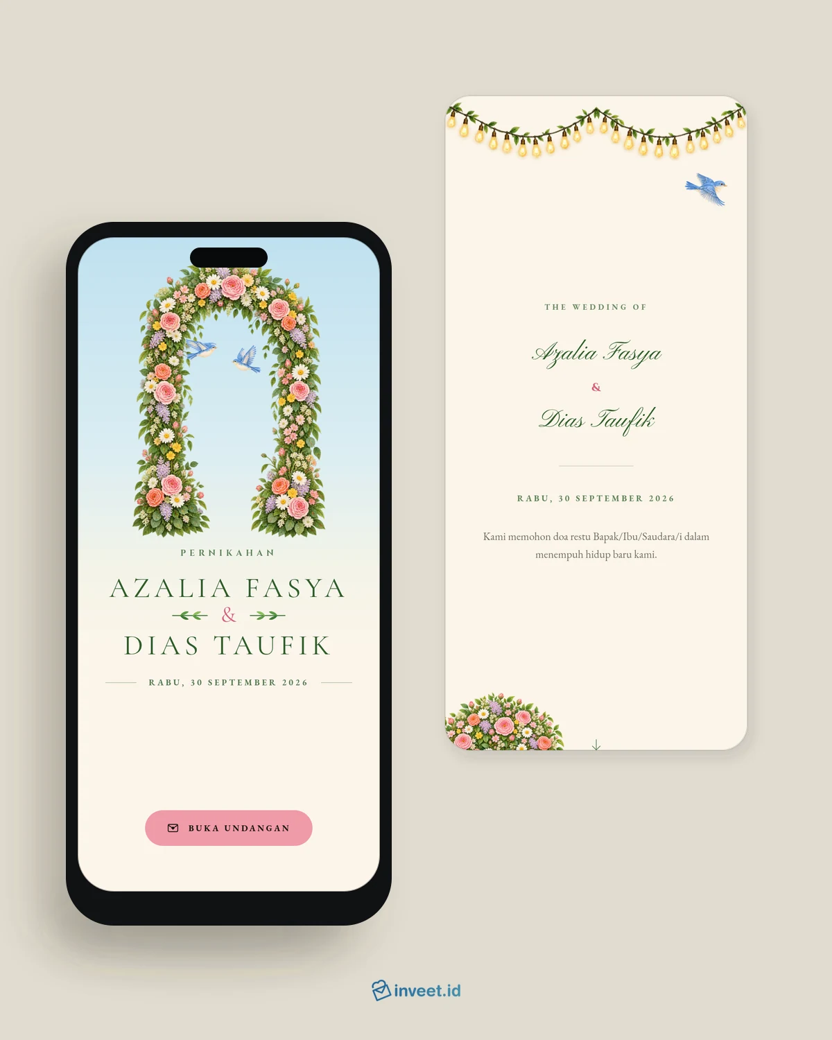 Preview tema undangan Taman Asmara