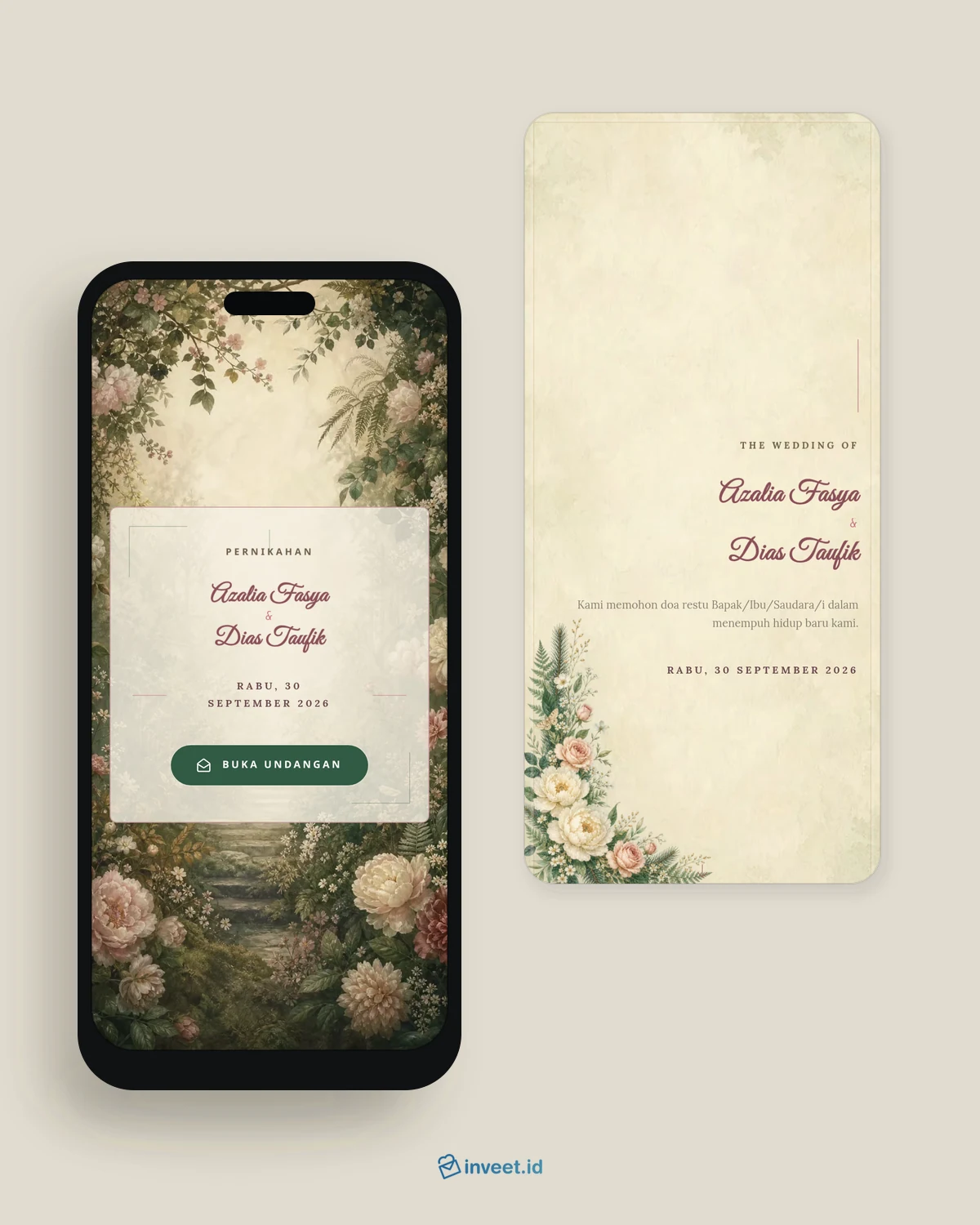 Preview tema undangan Verdant Vow