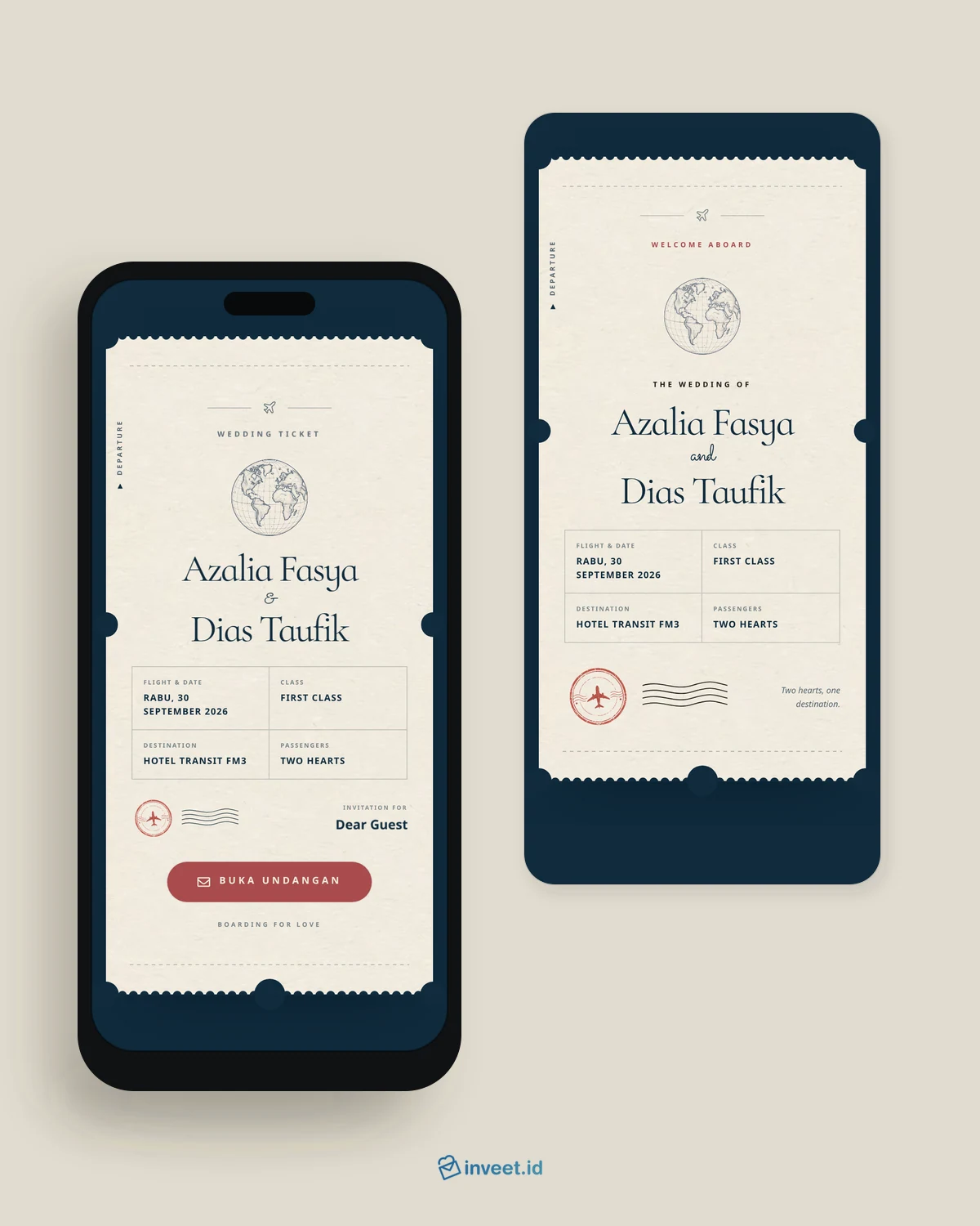 Preview tema undangan Voyage of Us